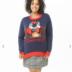 Plus Stock Me Up Graphic Ugly Christmas sweater